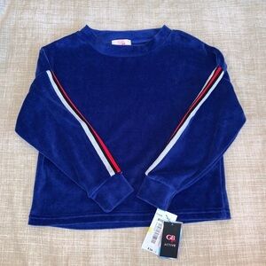 GB girls active blue velour long sleeve shirt